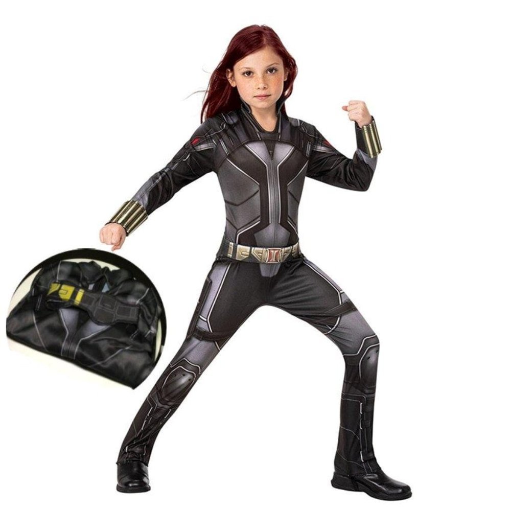 Black Widow Morden Future Game Jumpsuit Kid Girl Classic Halloween Cospl…